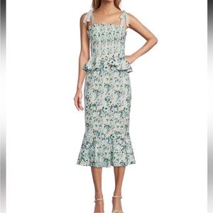 Antonio Melani x Born on Fifth Pippa Fit and Flare Floral Peplum Midi Dress